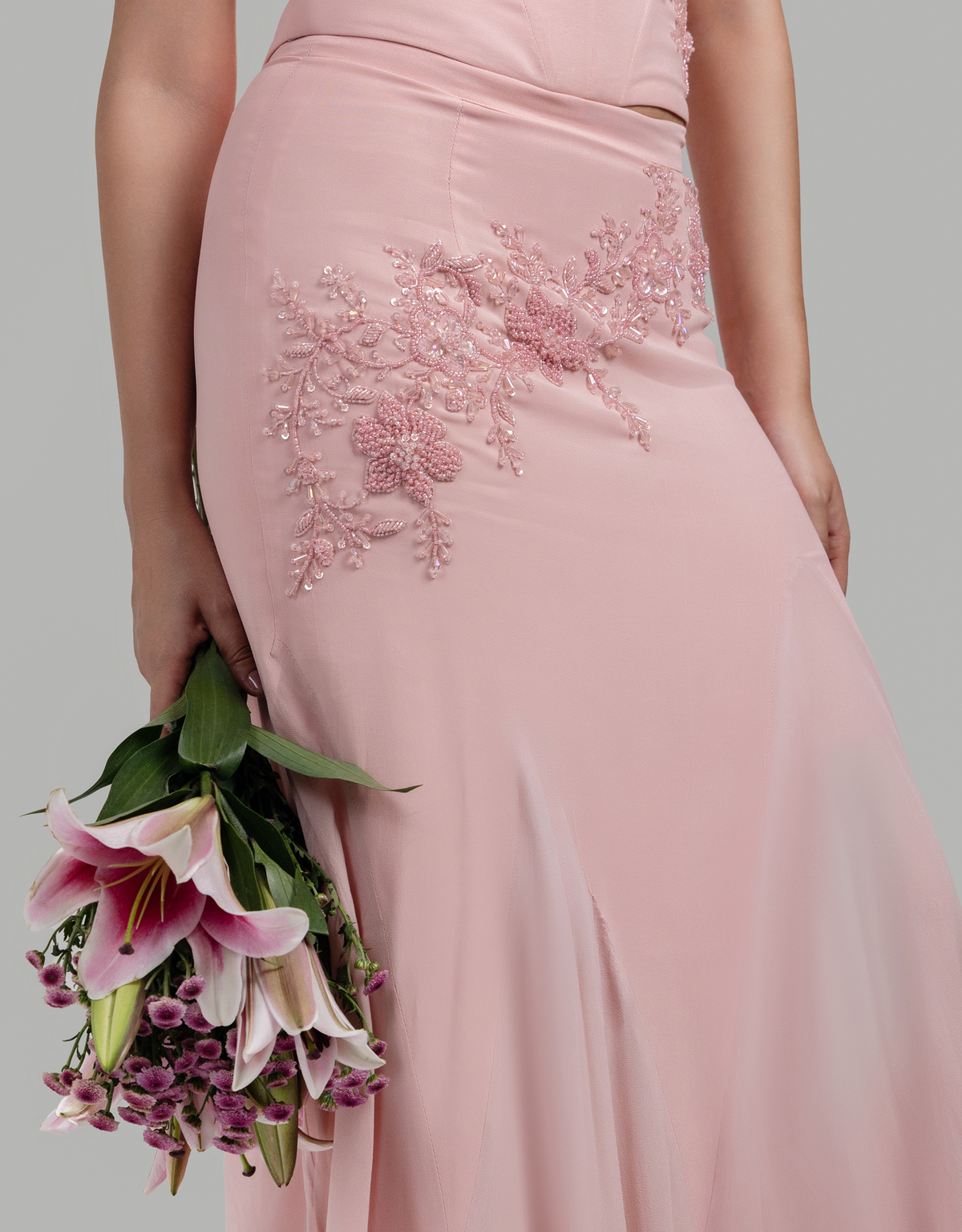 Blush Embellished Skirt